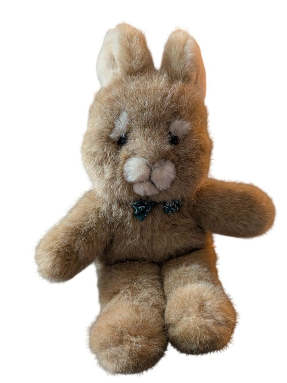 Dakin 1990 Plush Bunny Brown 15" With Floral Bow Tie Collectible Stuffed Animal